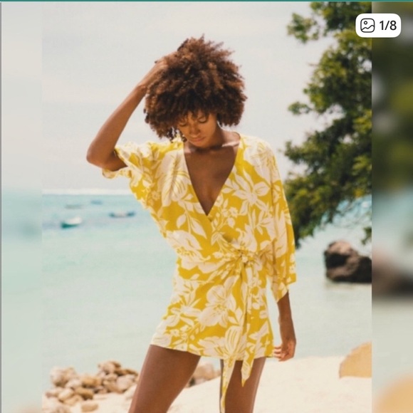 l*space Other - L*Space Yellow and White Floral Cover-Up